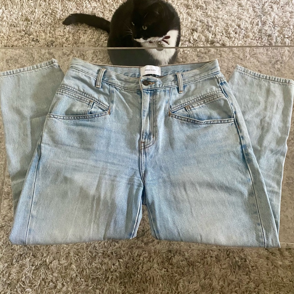 Current/Elliott Blue Straight Leg Jeans